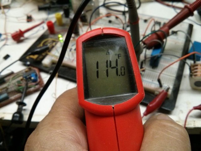 Temperature at max power